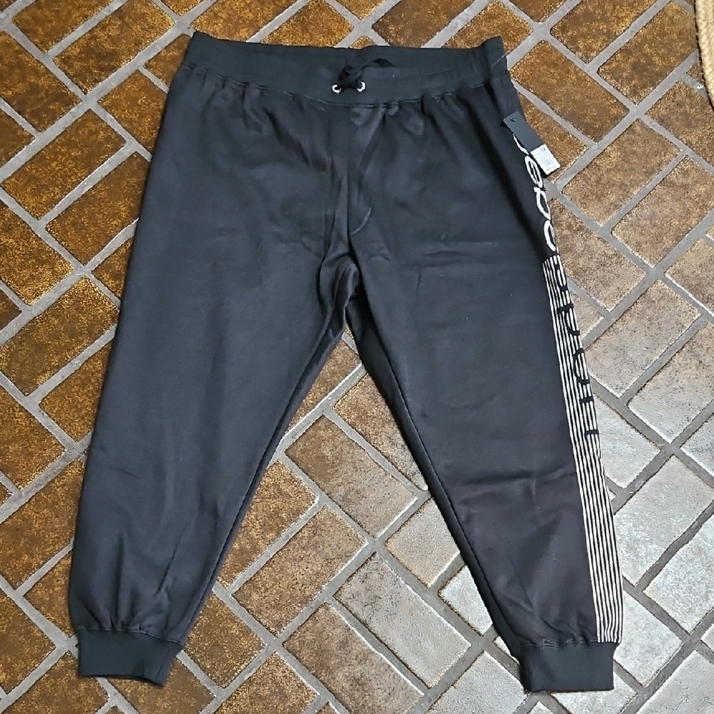 👖BEBE SPORT Black Joggers with Side Stripe